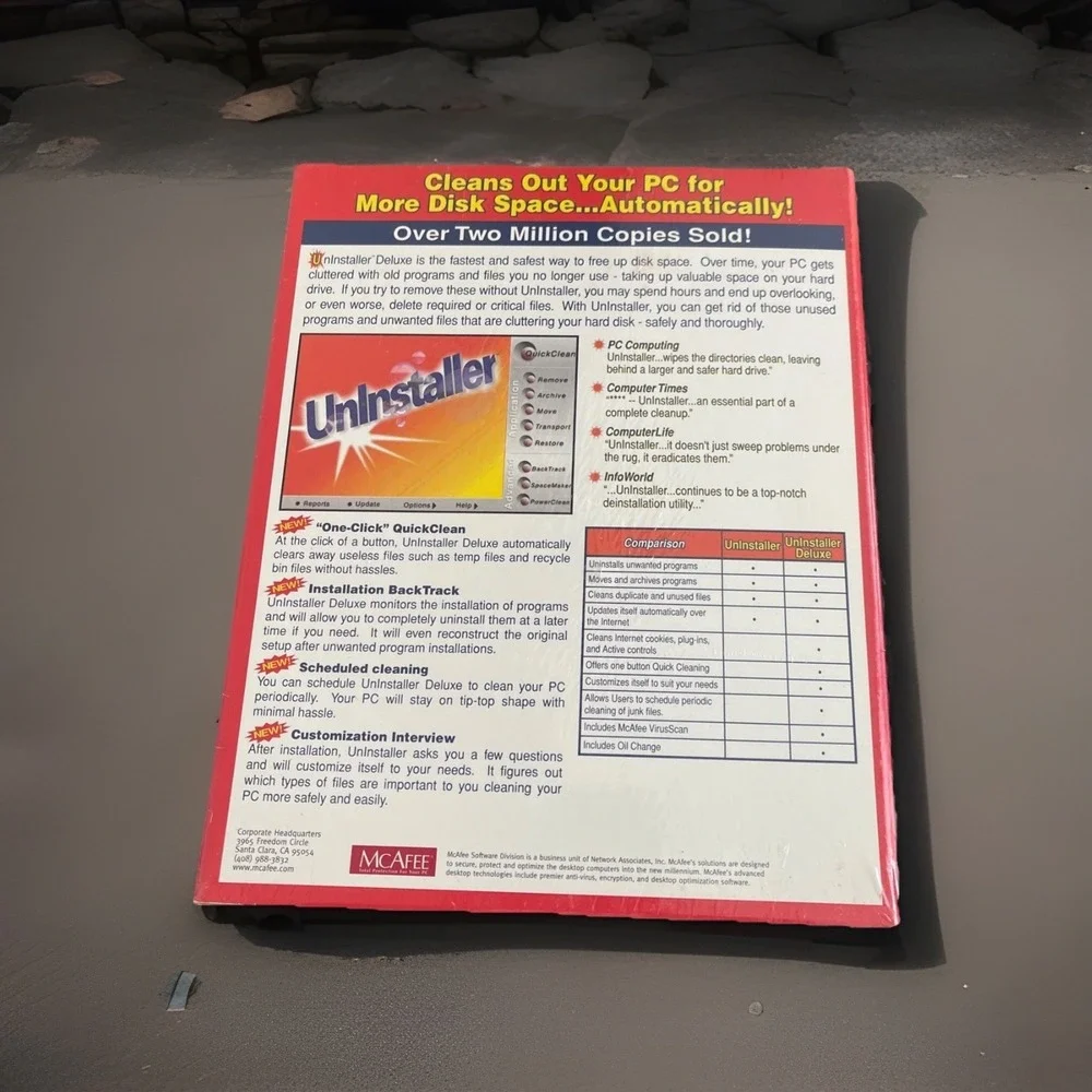 McAfee Uninstaller Deluxe Cleans Windows Automatically Windows 95/98 New Sealed